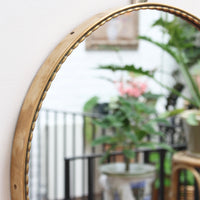 Mid-Century Italian Wall Mirror with Brass Frame (circa 1950s) - Small