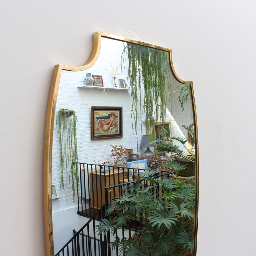 Mid-Century Italian Wall Mirror with Brass Frame (circa 1950s) - Large