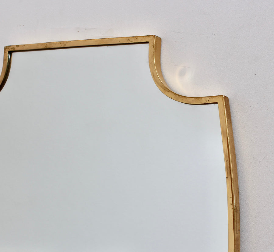 Mid-Century Italian Wall Mirror with Brass Frame (circa 1950s) - Large