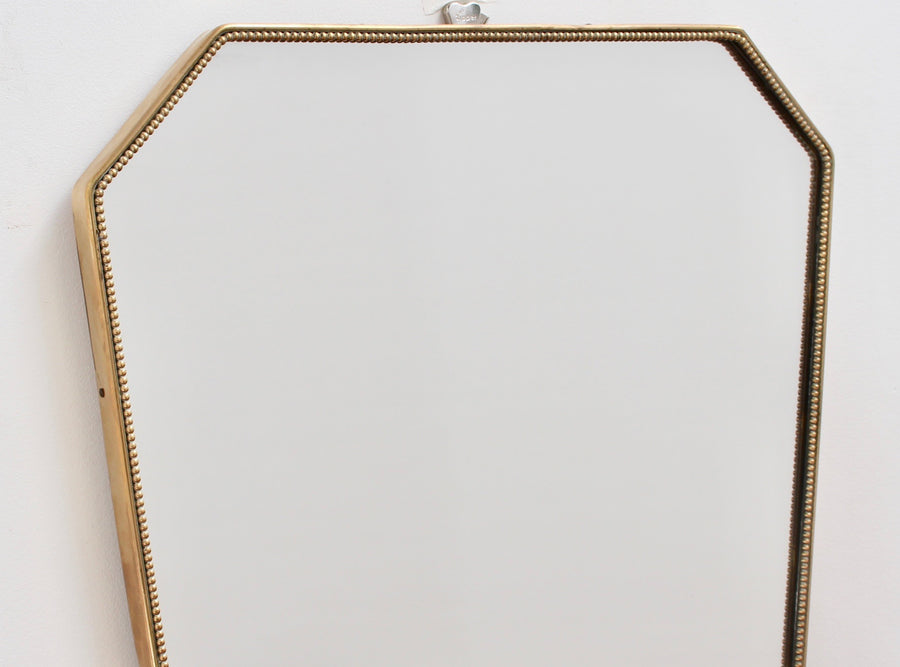 Mid-Century Italian Wall Mirror with Brass Frame (circa 1950s)