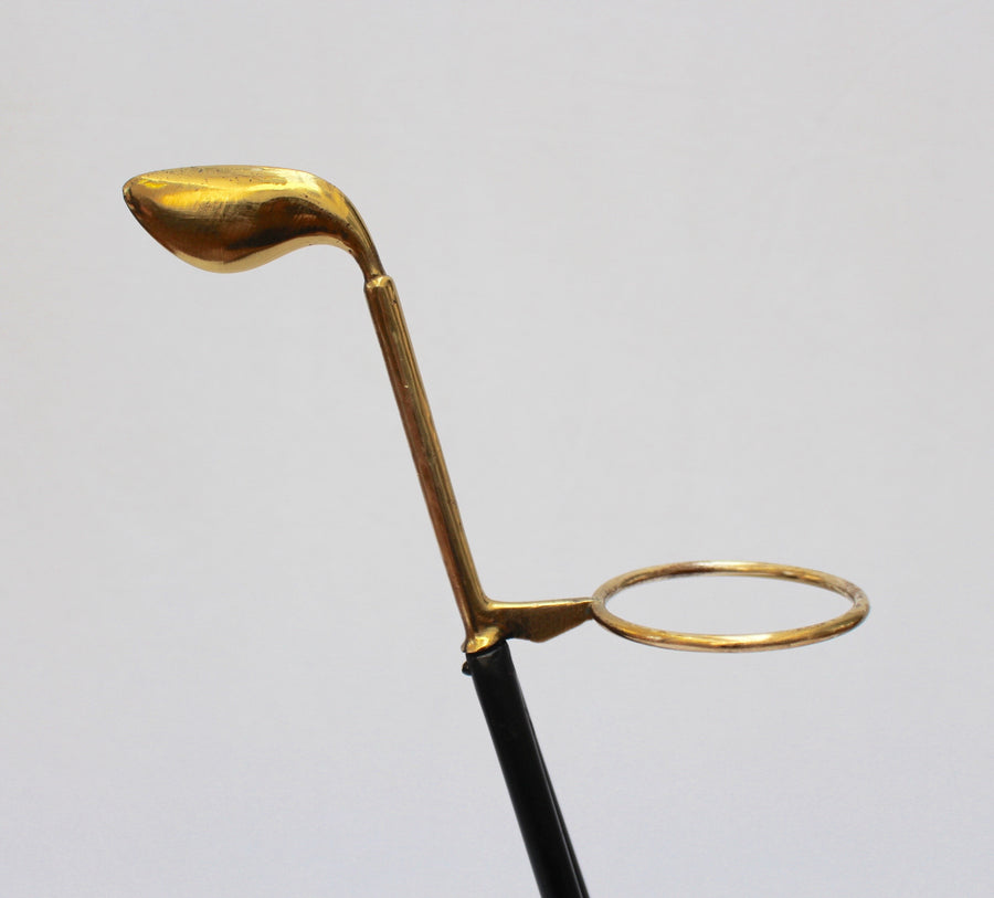 Mid-Century Brass Golf Club-Shaped Walking Stick Stand (c. 1950s)