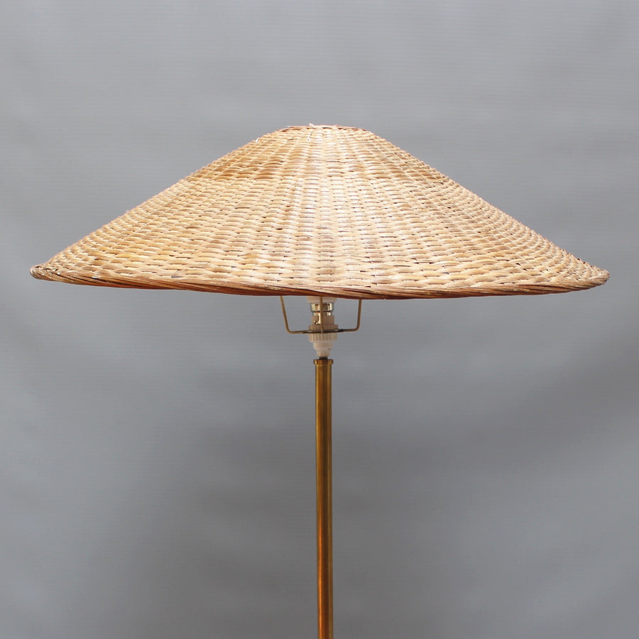 Italian Wood and Metal Floor Lamp (Circa 1960s)
