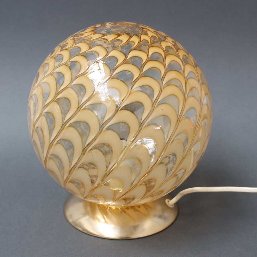 Vintage Italian Murano Glass Globe Table Lamp (circa 1970s)