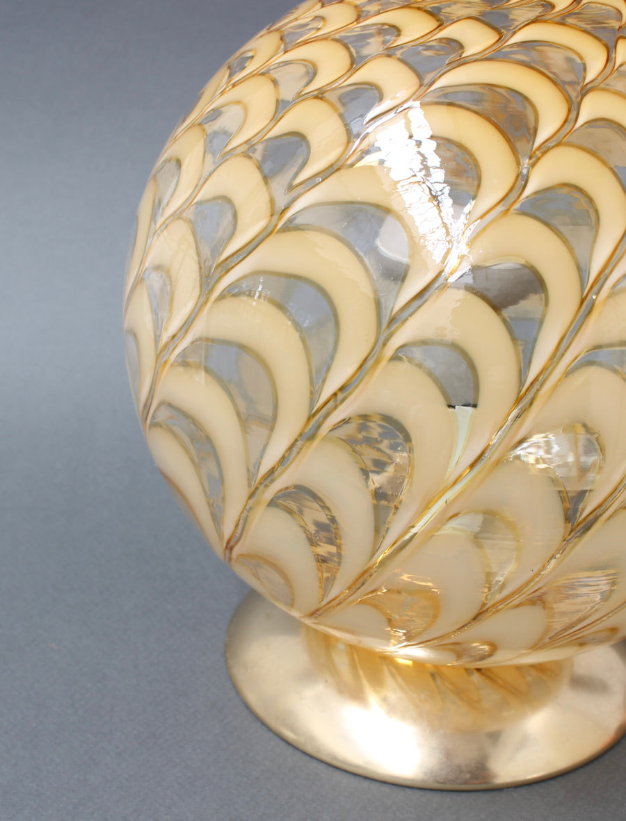 Vintage Italian Murano Glass Globe Table Lamp (circa 1970s)