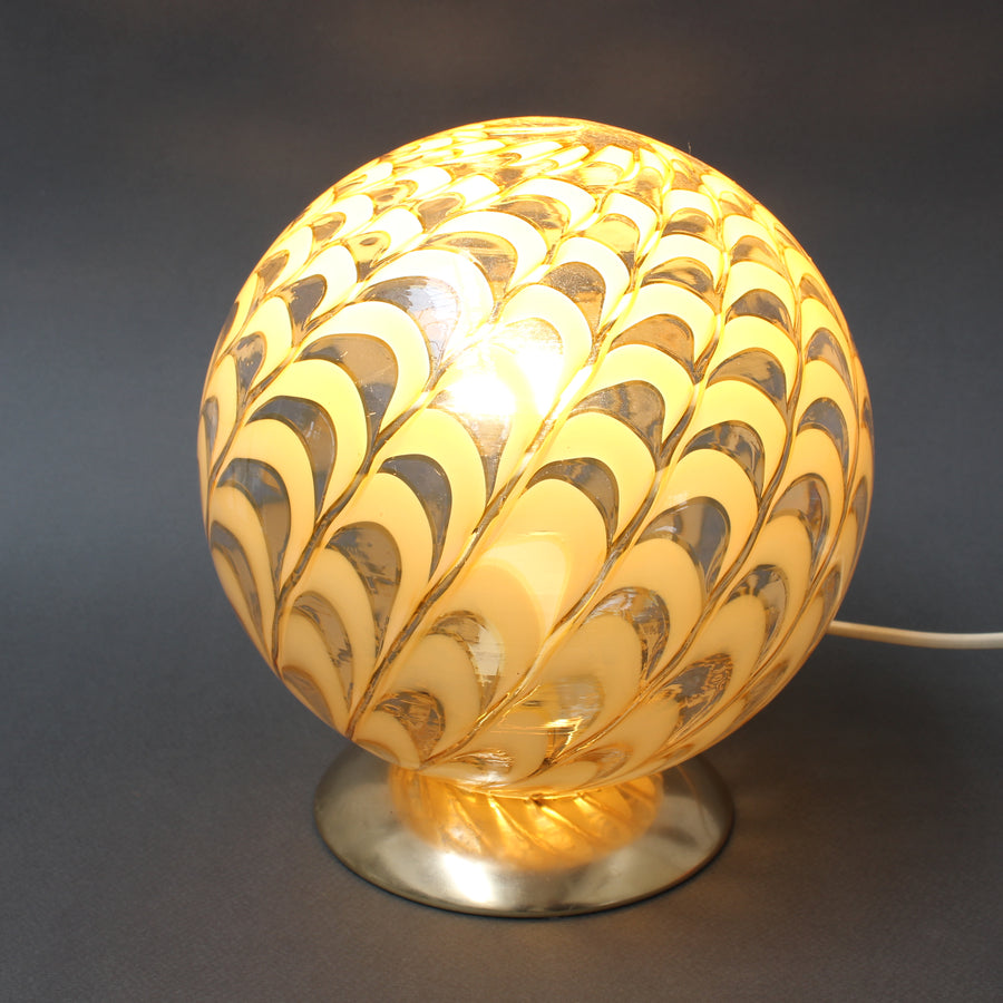 Vintage Italian Murano Glass Globe Table Lamp (circa 1970s)