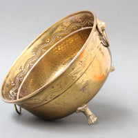 Vintage French 3-Legged Brass Champagne Ice Bucket (circa 1960s)