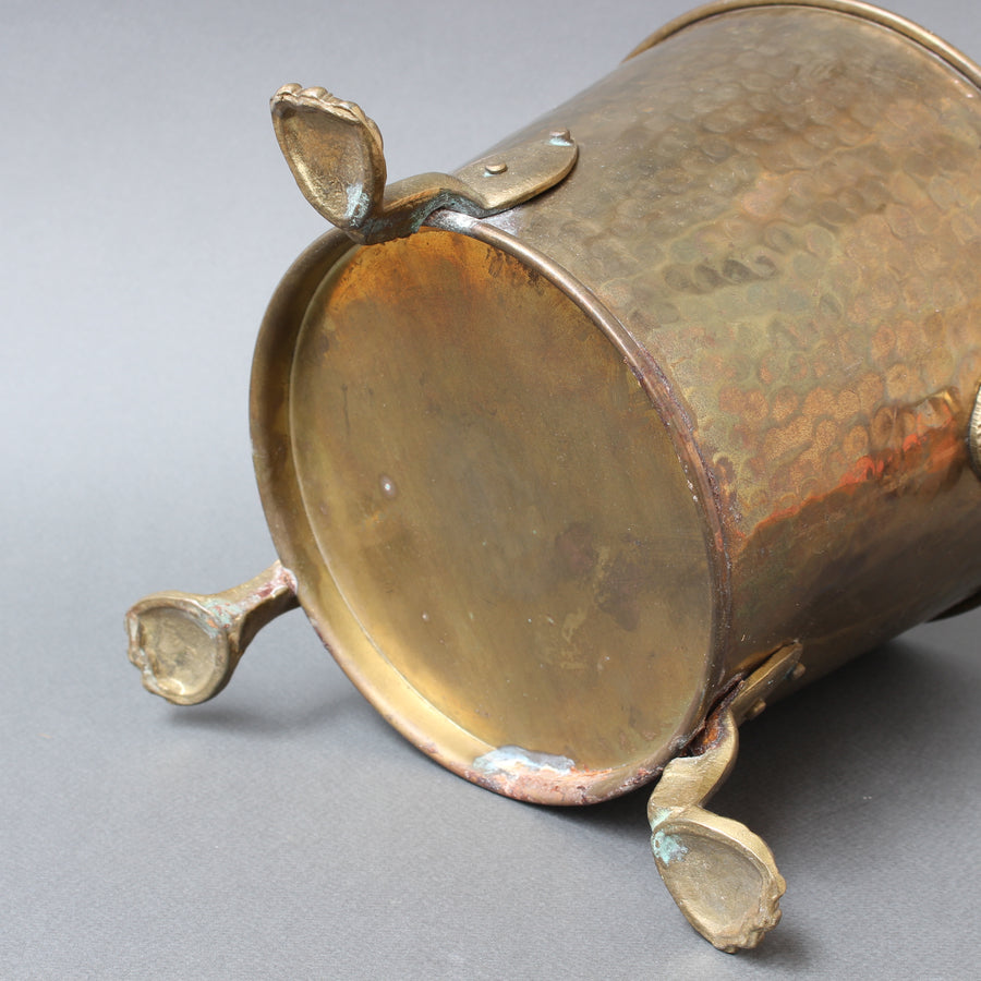 Vintage French 3-Legged Brass Champagne Ice Bucket (circa 1930s)