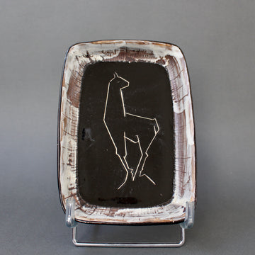 Mid-Century French Ceramic Tray by Claude Vayssier for Atelier Cerenne (circa 1950s)