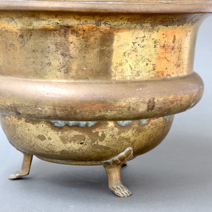 Vintage French 3-Legged Brass Champagne Ice Bucket (circa 1940s)