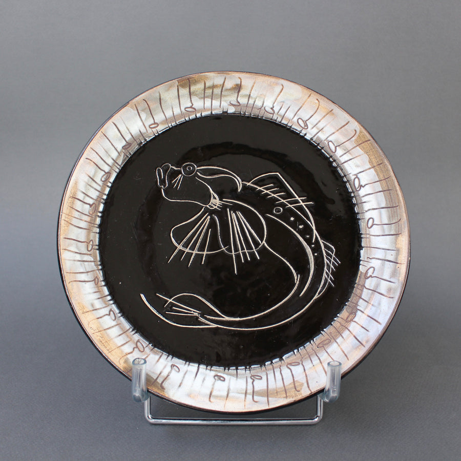 Mid-Century Ceramic Decorative Plate by Claude Vayssier for Atelier Cerenne (circa 1950s)