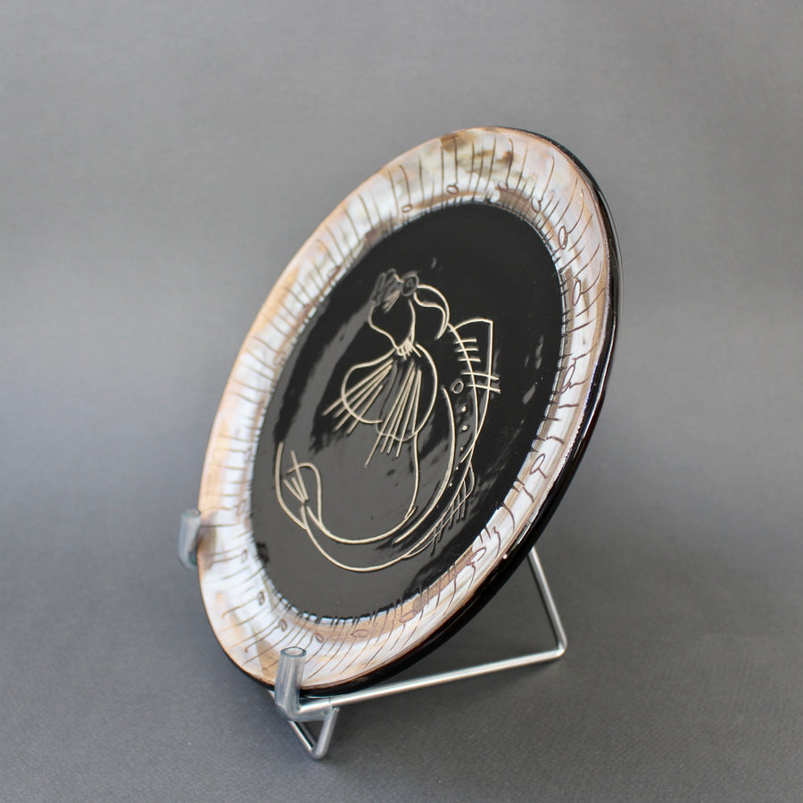 Mid-Century Ceramic Decorative Plate by Claude Vayssier for Atelier Cerenne (circa 1950s)