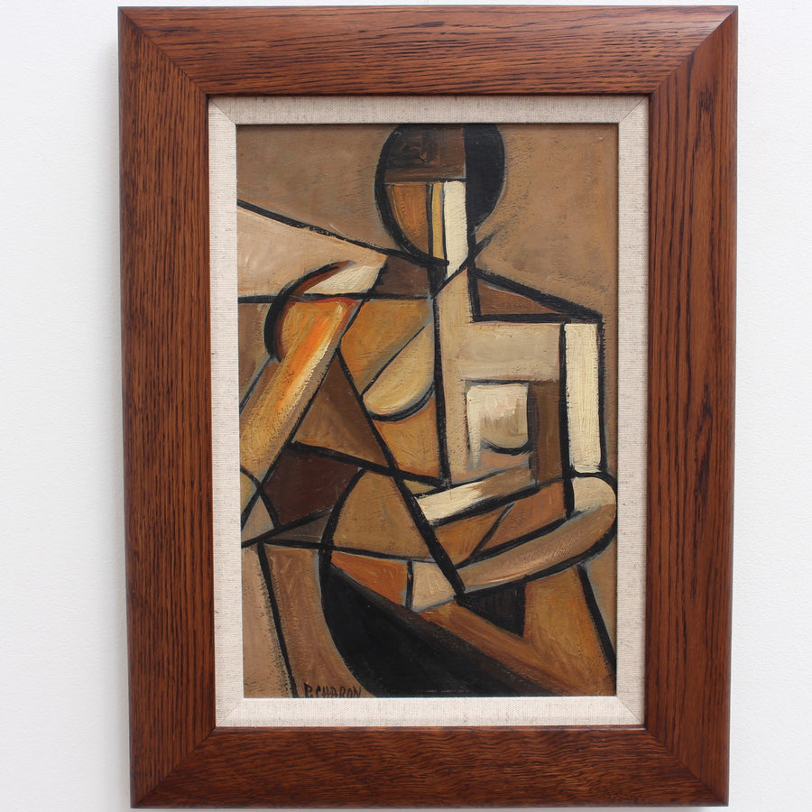 'Abstract Nude in Mahogany' by P. Charon, French School (circa 1950s-60s)