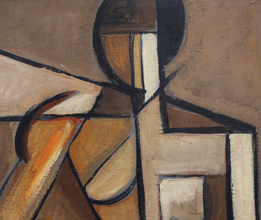 'Abstract Nude in Mahogany' by P. Charon, French School (circa 1950s-60s)