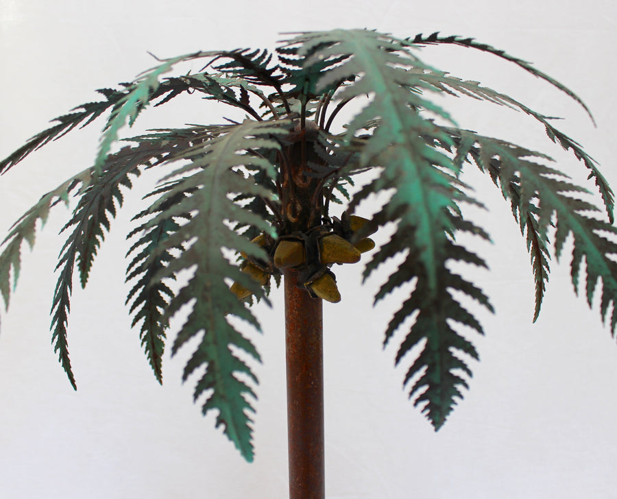 Pair of Painted Tin Palm Tree Ornaments (c. 1970s)