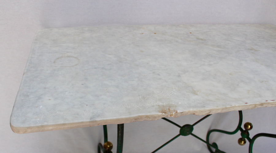 French Bistro Table with Marble Top (c. 1890s)