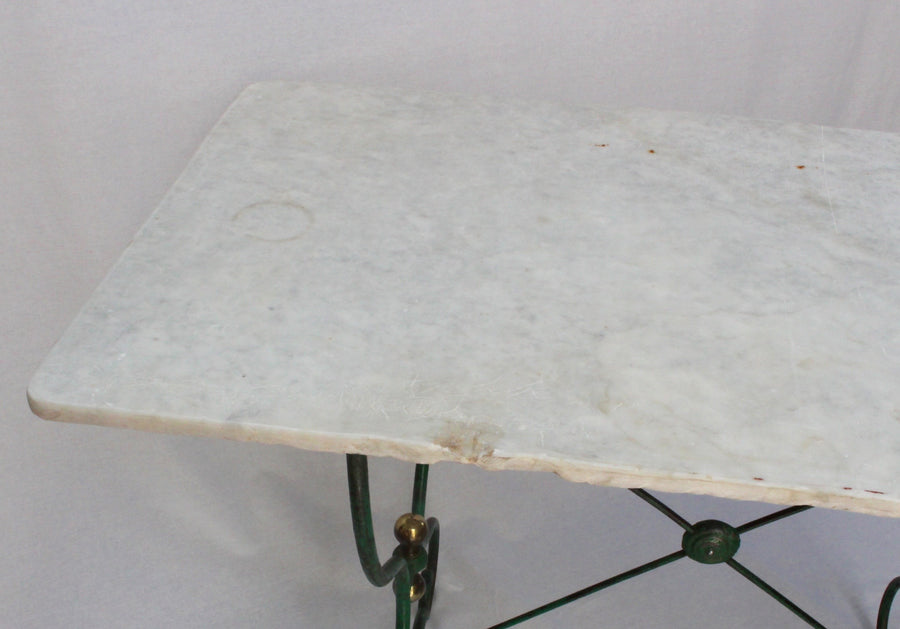 French Bistro Table with Marble Top (c. 1890s)