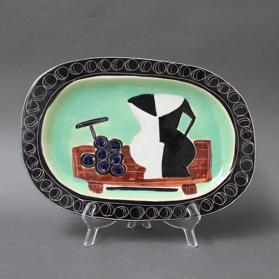 Poet-Laval Decorative Ceramic Platter by Jacques Pouchain (Circa 1950s)