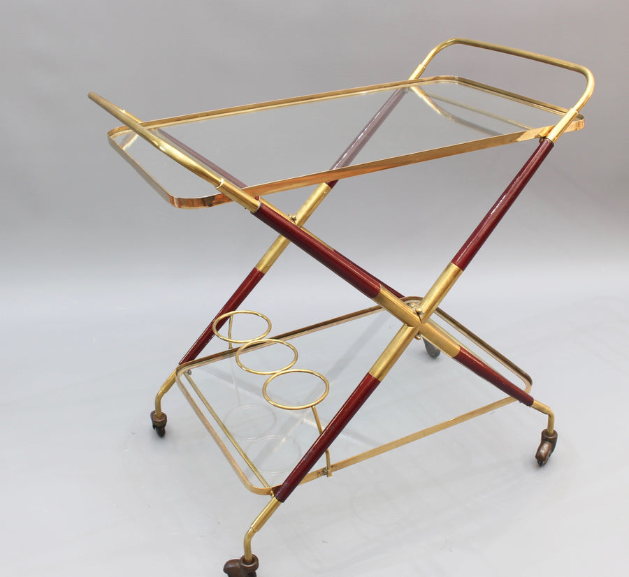 Vintage Italian Serving Trolley / Bar Cart by Cesare Lacca (circa 1950s)