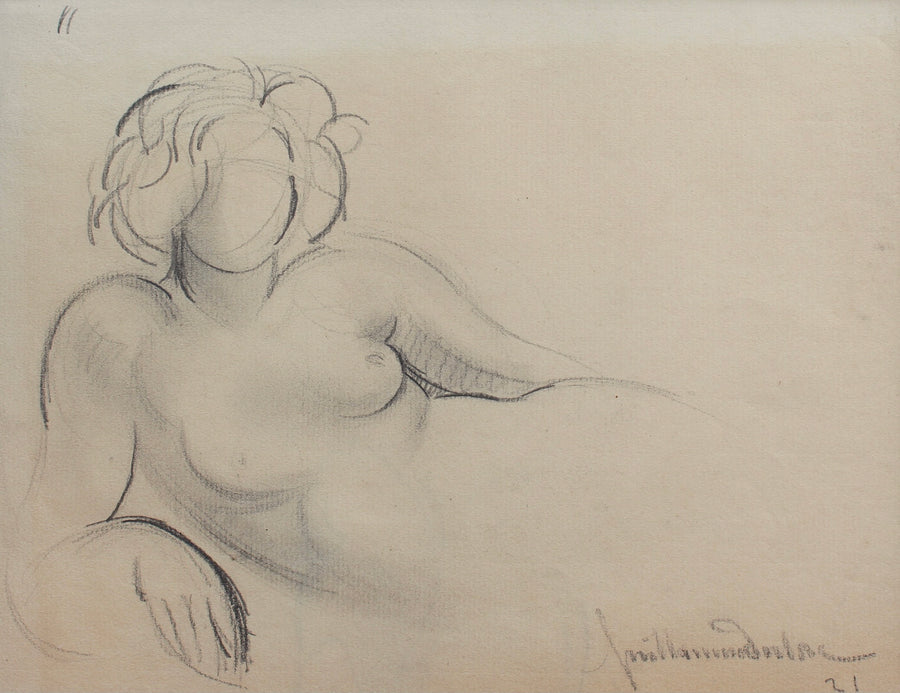 'Reclining Nude Sketch' by Guillaume Dulac (1921)