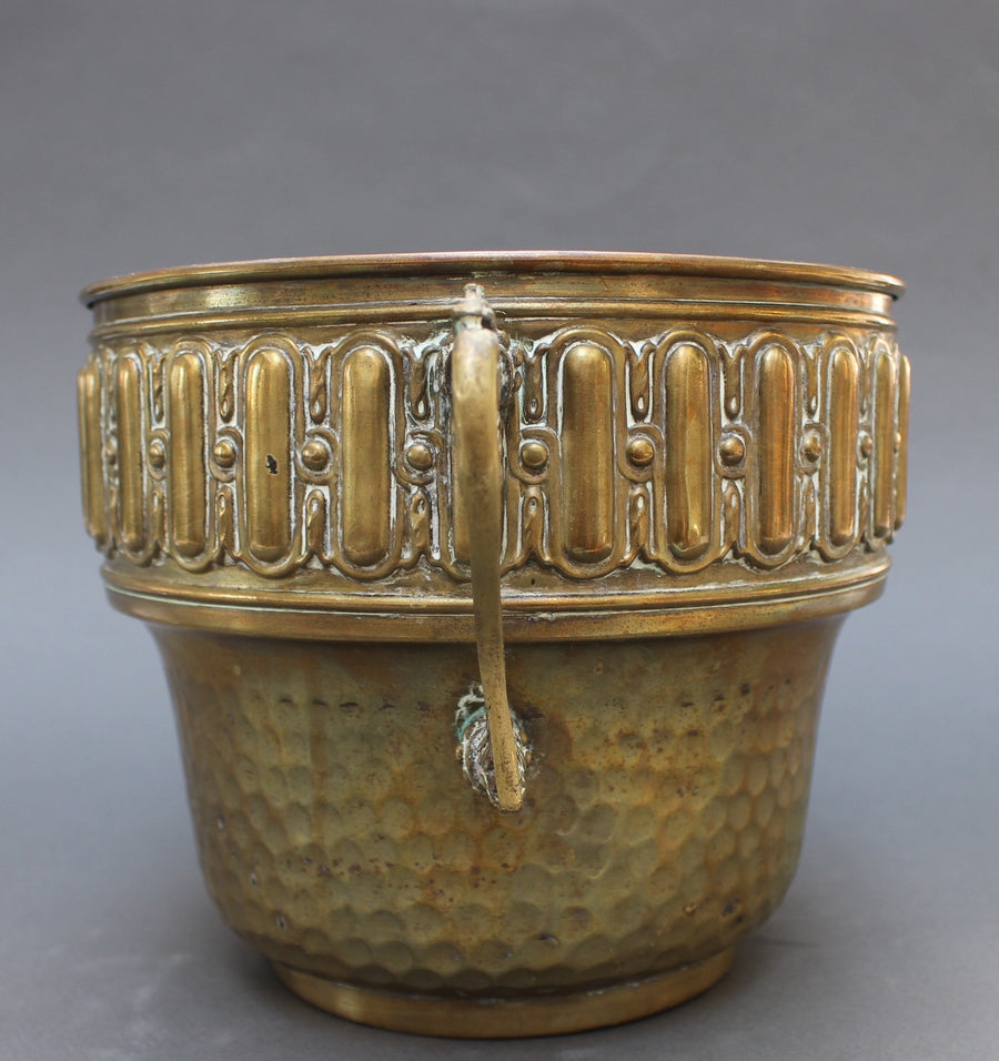 Vintage French Round Brass Pot (c. Early 20th Century)