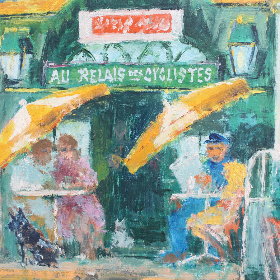 'The Cyclists Rest Stop in Honfleur' by Jean-Marie Blanpain (circa 1970s)