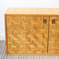 Italian Lacquered Bamboo Marquetry Credenza (circa 1970s)