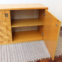 Italian Lacquered Bamboo Marquetry Credenza (circa 1970s)