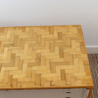 Italian Lacquered Bamboo Marquetry Credenza (circa 1970s)
