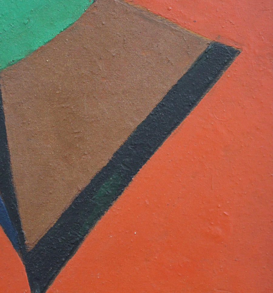 'Geometric Composition on Orange Background' by Edgar Stoëbel (circa 1960s)