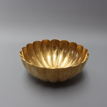 Vintage Lotus Motif Art Deco Brass Bowl