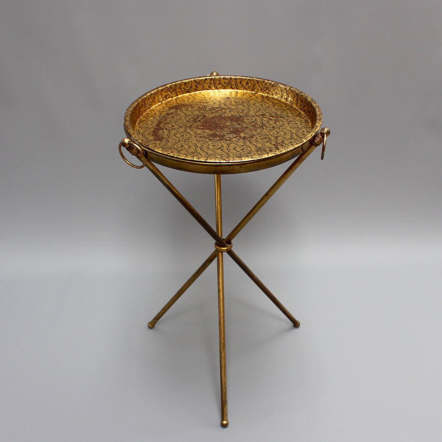 Mid-Century Italian Side-Stand with Removable Serving Tray (c. 1950s)