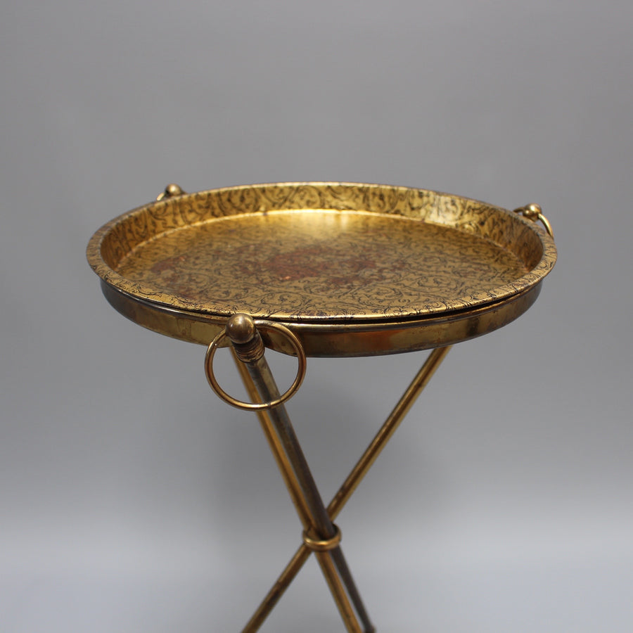 Mid-Century Italian Side-Stand with Removable Serving Tray (c. 1950s)