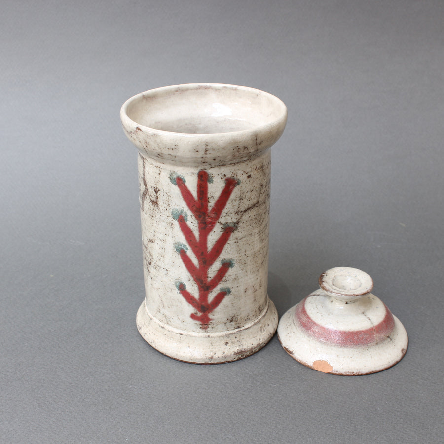 Mid-Century French Ceramic Apothecary Jar by Gustave Reynaud for Le Mûrier (circa 1950s) - Small