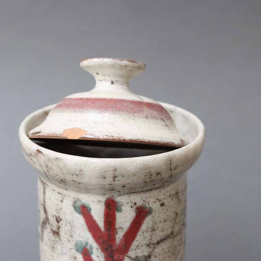 Mid-Century French Ceramic Apothecary Jar by Gustave Reynaud for Le Mûrier (circa 1950s) - Small