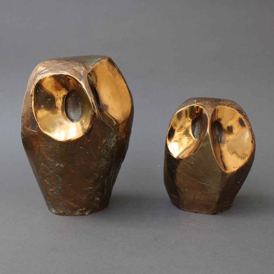 Set of Three Bronze Owl Table Sculptures (Circa 1970s)