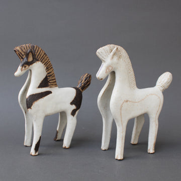 Set of Two Ceramic Horses by Bruno Gambone (Circa 1970s)