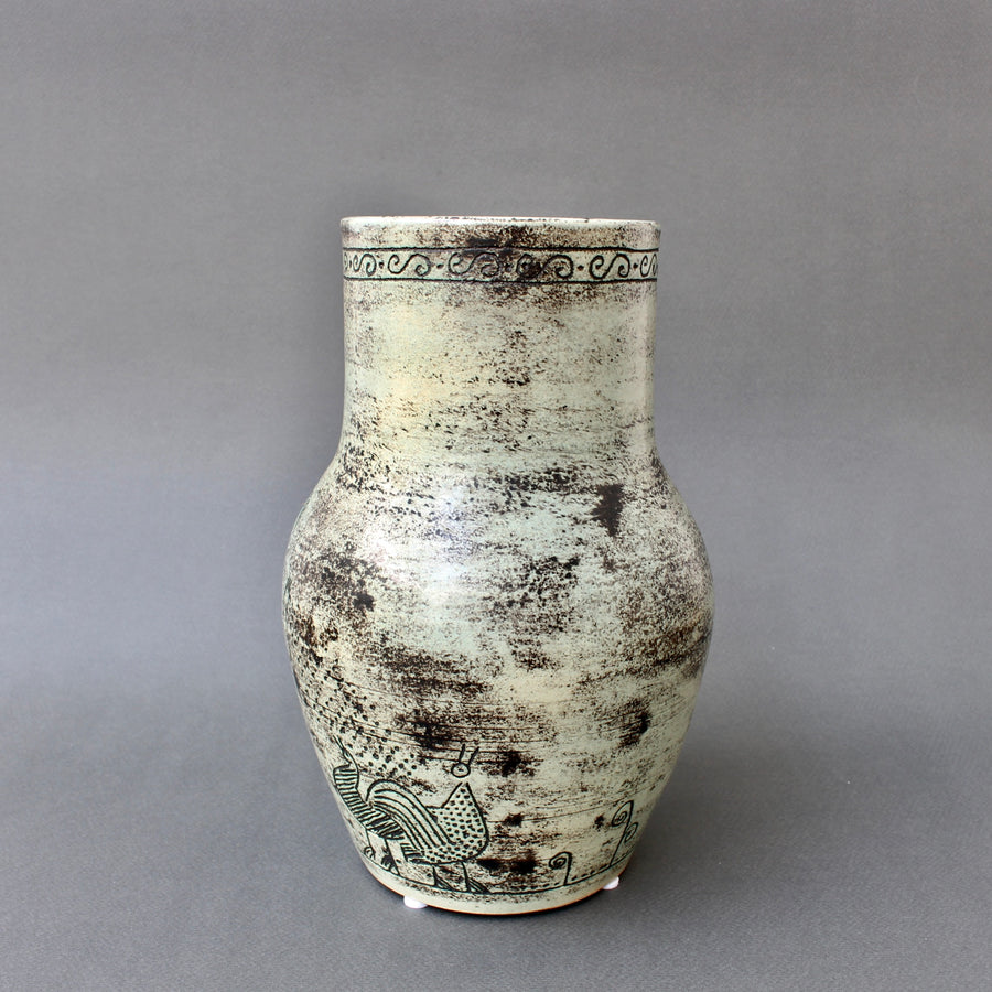 French Mid-Century Ceramic Flower Vase by Jacques Blin (1981)
