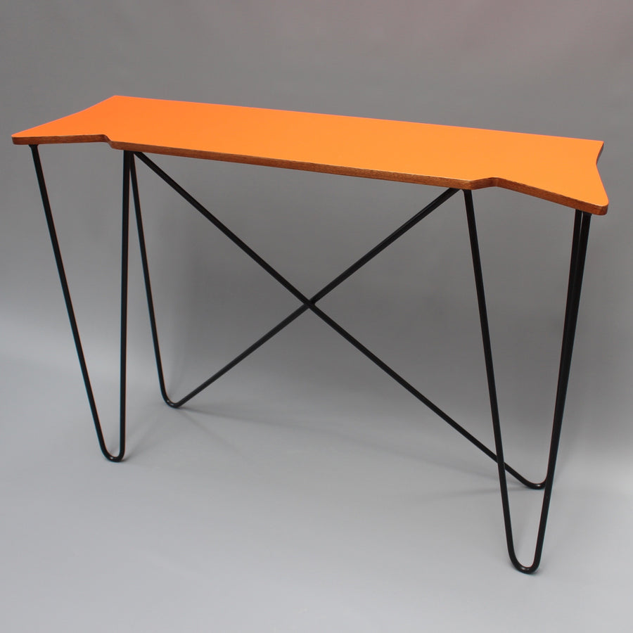 Vintage Orange Console Table (c. 1980s)