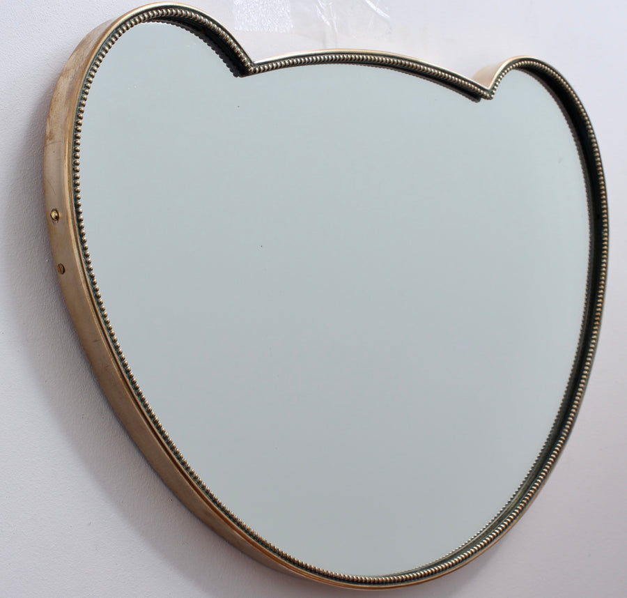 Italian Vintage Wall Mirror with Brass Frame (circa 1950s) - Small