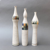 Set of Three Bottle-Shaped Vases by Bruno Gambone (circa 1990s)