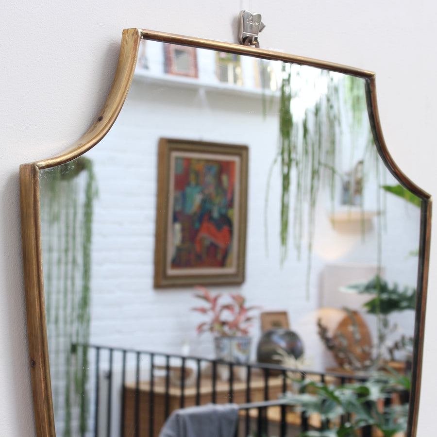 Vintage Italian Wall Mirror with Brass Frame (circa 1950s) - Medium