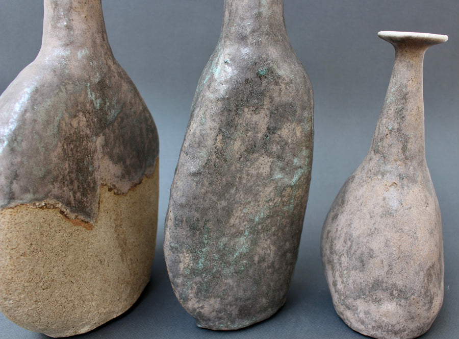 Set of Three Stoneware Vases by Bruno Gambone (circa 1980s)