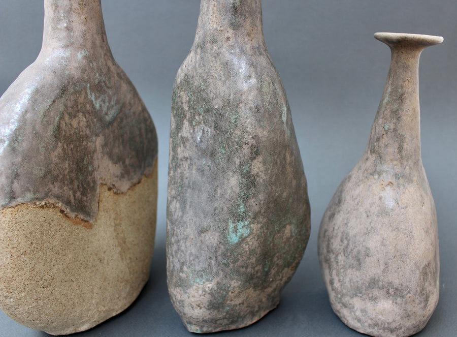 Set of Three Stoneware Vases by Bruno Gambone (circa 1980s)