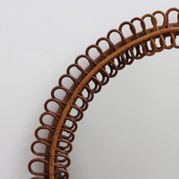 Italian Vintage Rattan Wall Mirror (circa 1960s)