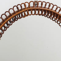 Italian Vintage Rattan Wall Mirror (circa 1960s)