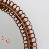 Italian Vintage Rattan Wall Mirror (circa 1960s)