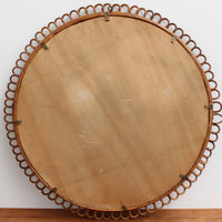 Italian Vintage Rattan Wall Mirror (circa 1960s)