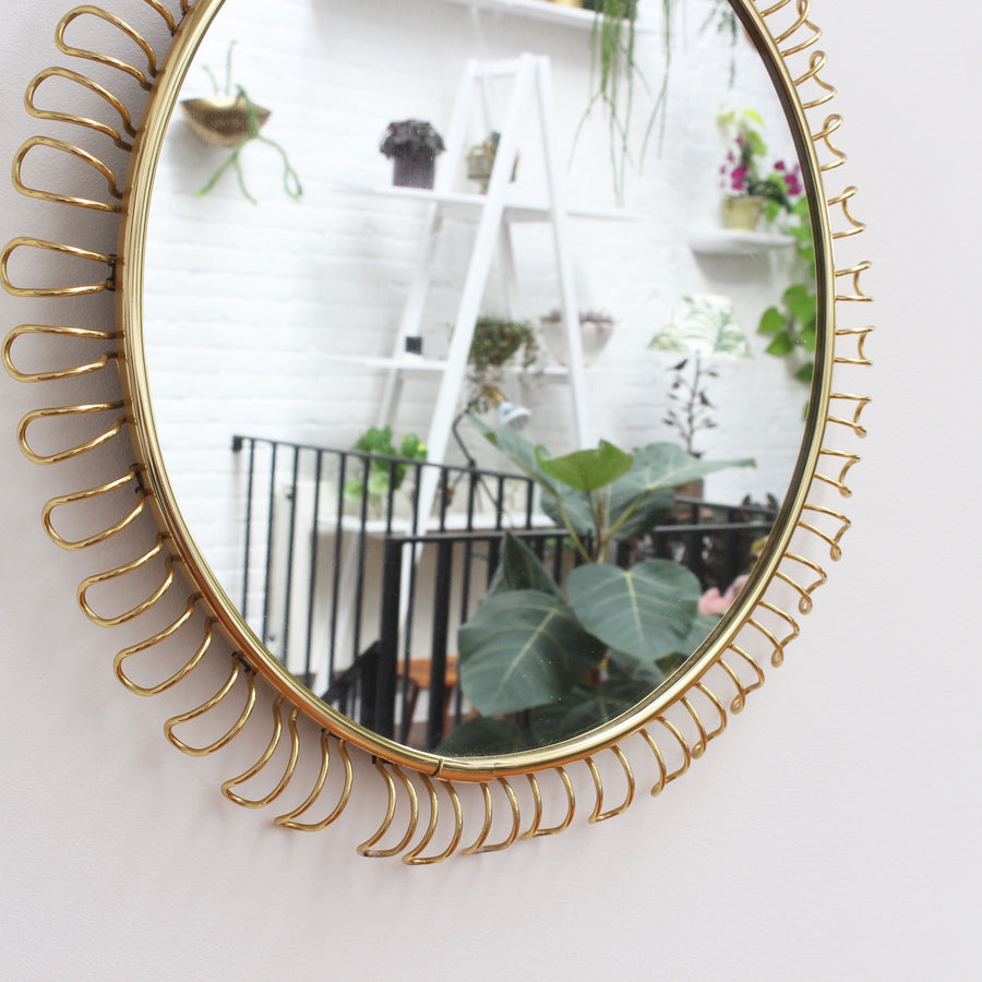 Round Wall Mirror in Brass with Decorative Surround by Josef Frank (Circa 1950s - 1960s)