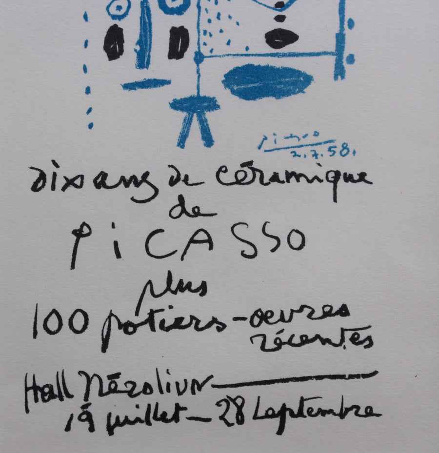 Picasso Ceramics Exhibition 1958 Vallauris Poster (c. 1960s)