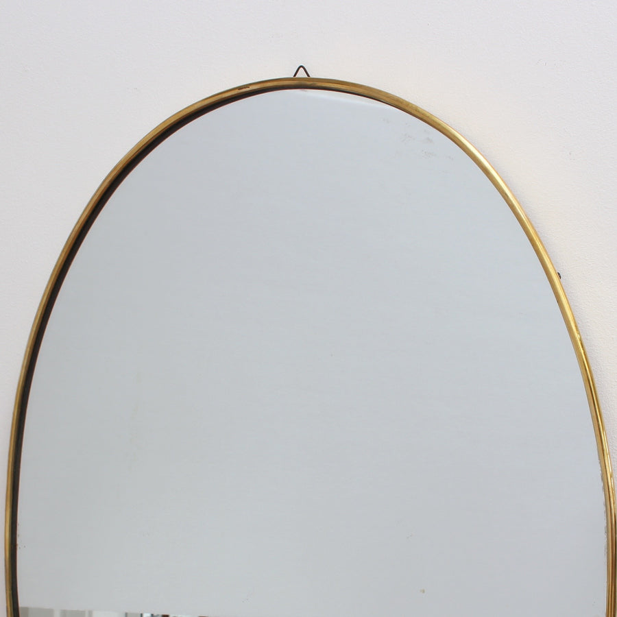 Mid-Century Italian Wall Mirror with Brass Frame (Circa 1950s)